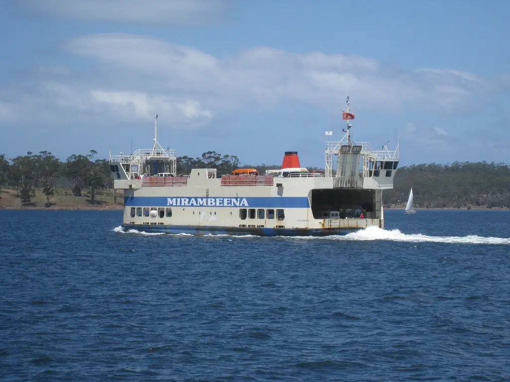 The Bruny Island ferry crossing the D'Entrecasteaux Channel
