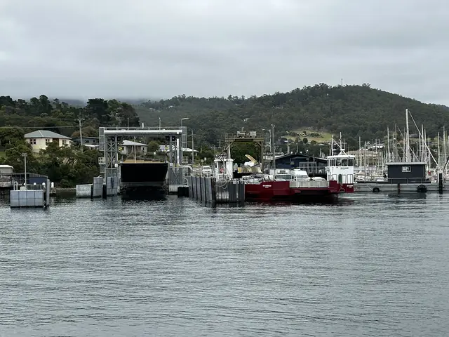 The road approach to the Kettering ferry terminal for Bruny Island