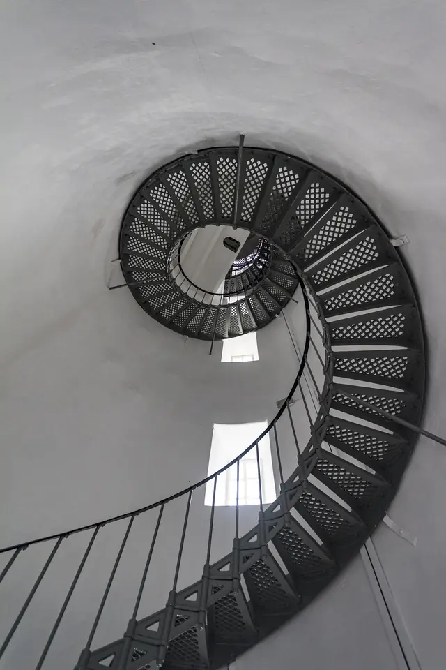 Spiral staircase inside the Cape Bruny Lighthouse